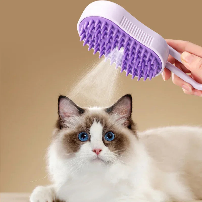 Steam Machine for Pets | 3-in-1 Cat Hair Removal & Grooming Brush