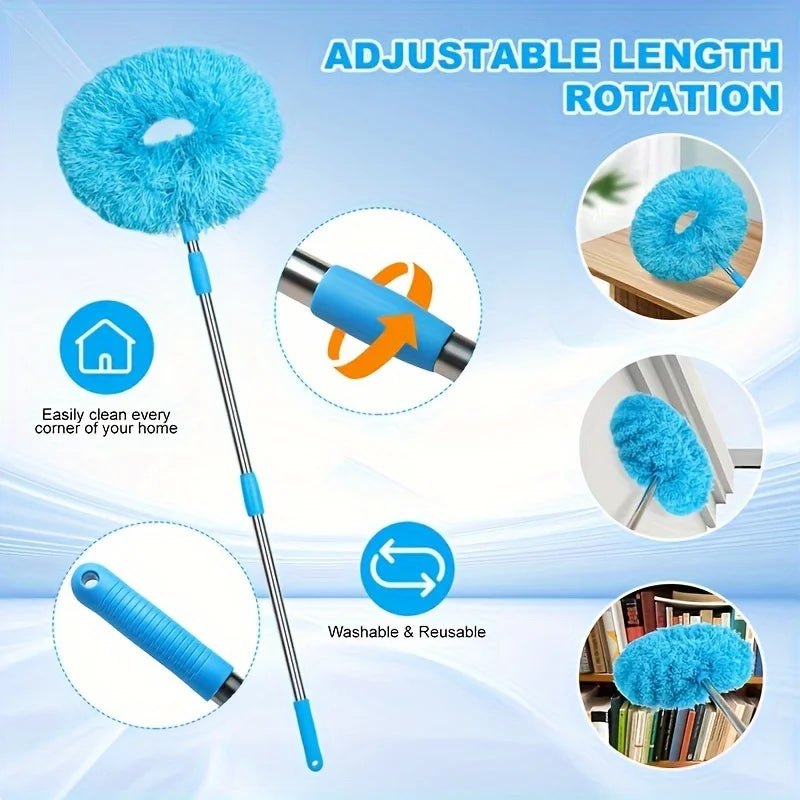Extendable Microfiber Ceiling Fan Duster | Long Handle Dust Cleaner for High Ceilings & Blades