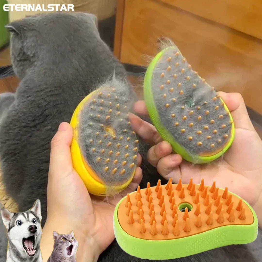 Steam Machine for Pets | 3-in-1 Cat Hair Removal & Grooming Brush