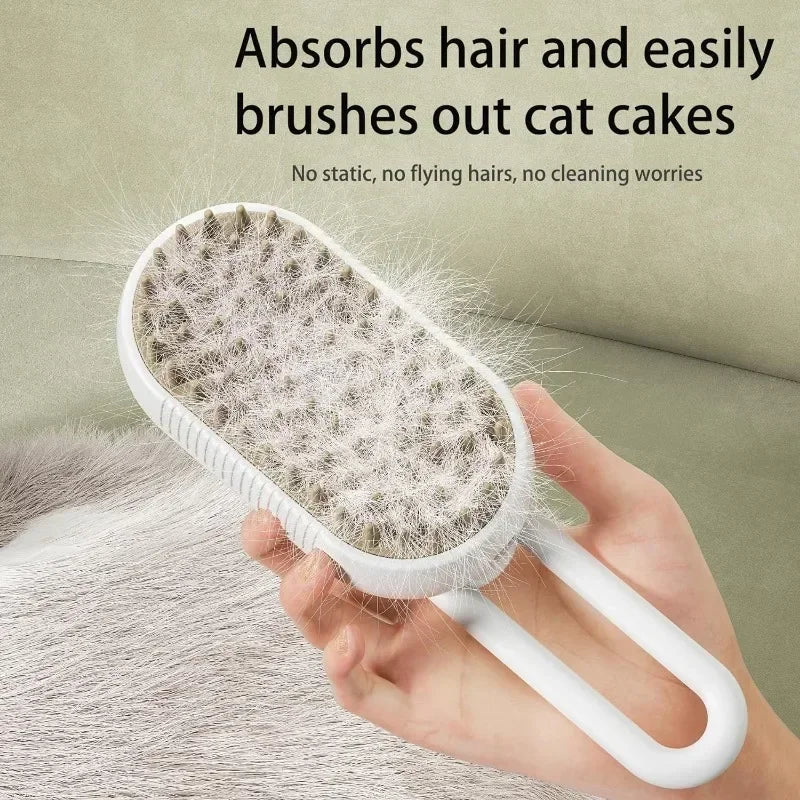 Steam Machine for Pets | 3-in-1 Cat Hair Removal & Grooming Brush