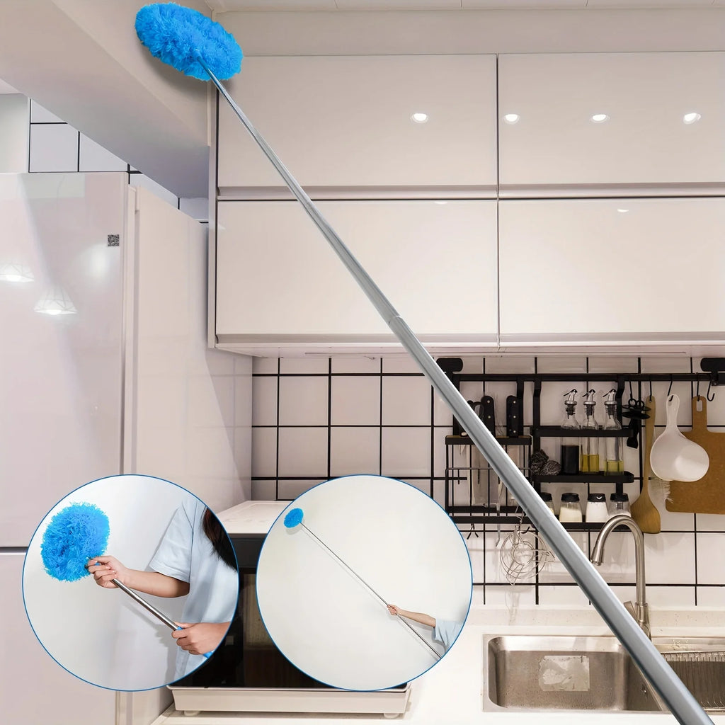 Extendable Microfiber Ceiling Fan Duster | Long Handle Dust Cleaner for High Ceilings & Blades
